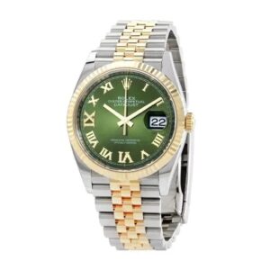 Rolex Datejust 126283RBR Yellow Gold & Steel Green Dial Jubilee Replica