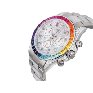 Rolex Daytona White Gold Diamond Set Custom Rainbow 116520-0016 Oyster Replica