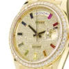 Day-Date Yellow Gold With Pave Diamond Dial/Sapphire 128348RBR-0030 Replica
