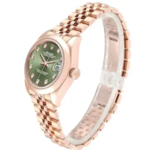 Rolex Datejust 279165-0011 Everose Gold Automatic Green With Diamond Dial Jubilee Replica