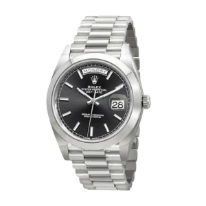 Day-Date 228206 KW Stainless Steel Black Diagonal Dial Replica
