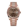 Day-Date 228235-0002 AR Stainless Steel With Rose Gold Chocolate Roman Dial Replica