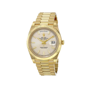 Day-Date 228238 Yellow Gold Silver Diagonal Dial Replica