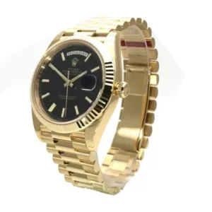 Day-Date 228238-0007 KW Yellow Gold Black Dial Replica