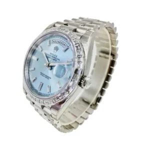 Day-Date Platinum 228396TBR001 Ice Blue Baguette Index Replica