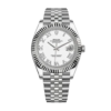 Rolex Datejust 41mm Fluted White Roman Dial Jubilee 126334