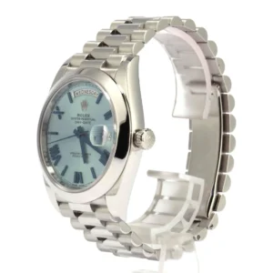 Day-Date 228206 Stainless Steel Blue Diagonal Dial Oyster Replica